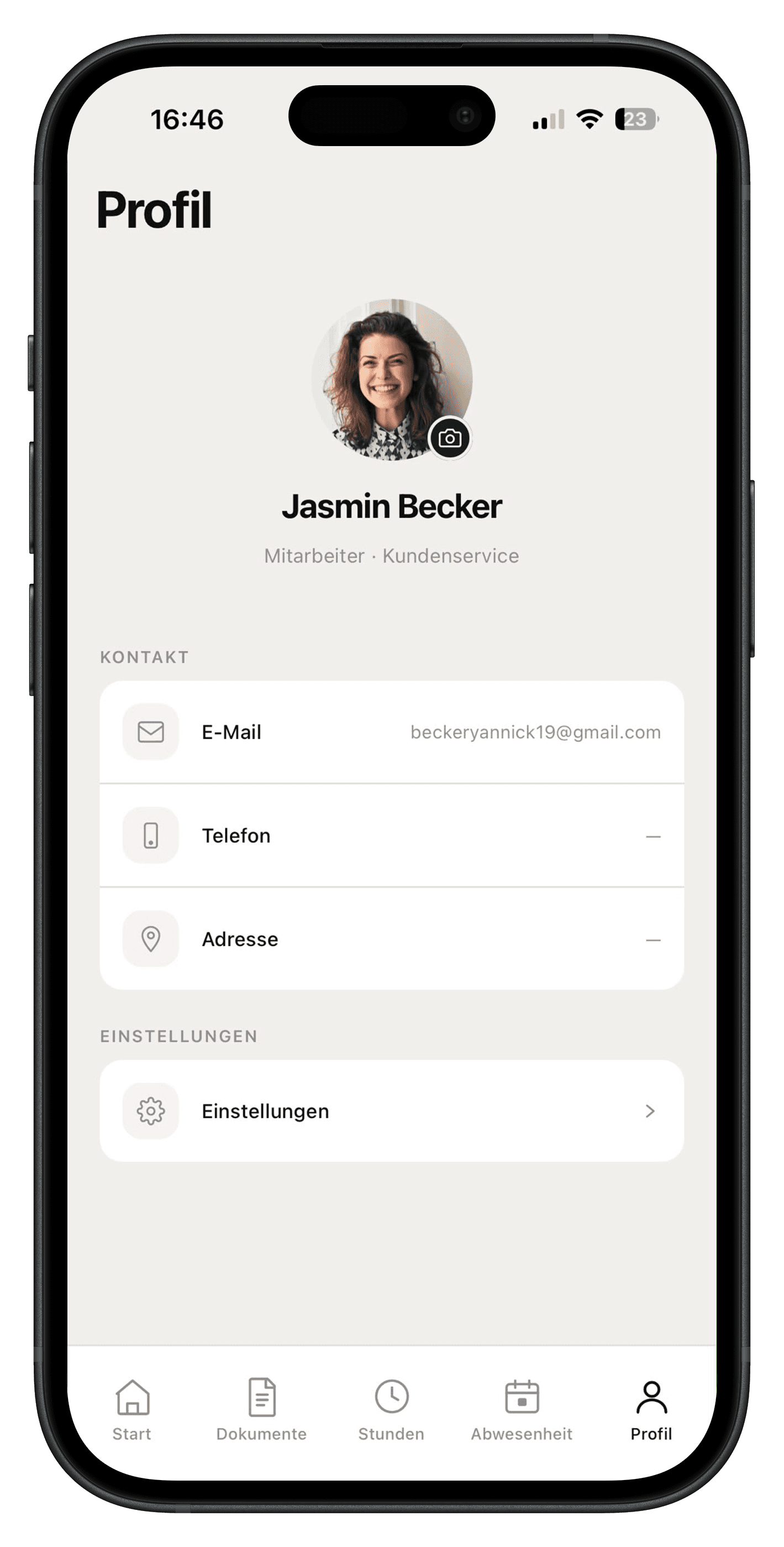 Profilübersicht in der Velmio App