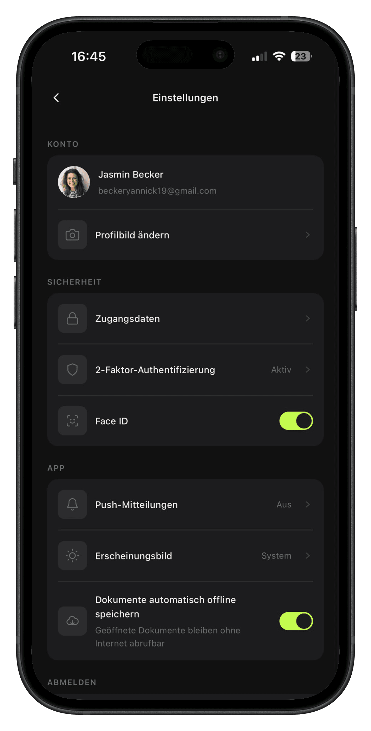 Einstellungen in der Velmio App